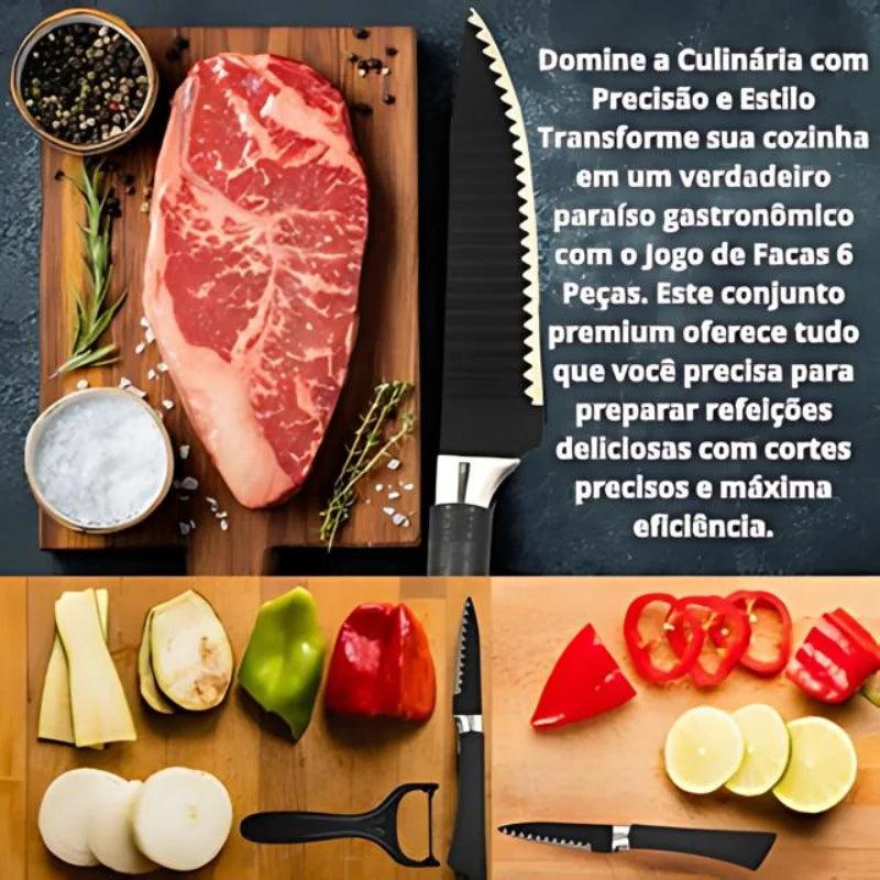 Kit de facas e tesouras de cozinha