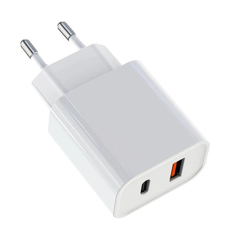 Fonte Carregador para iPhone Turbo 38W Tipo Usb C 2 Entradas